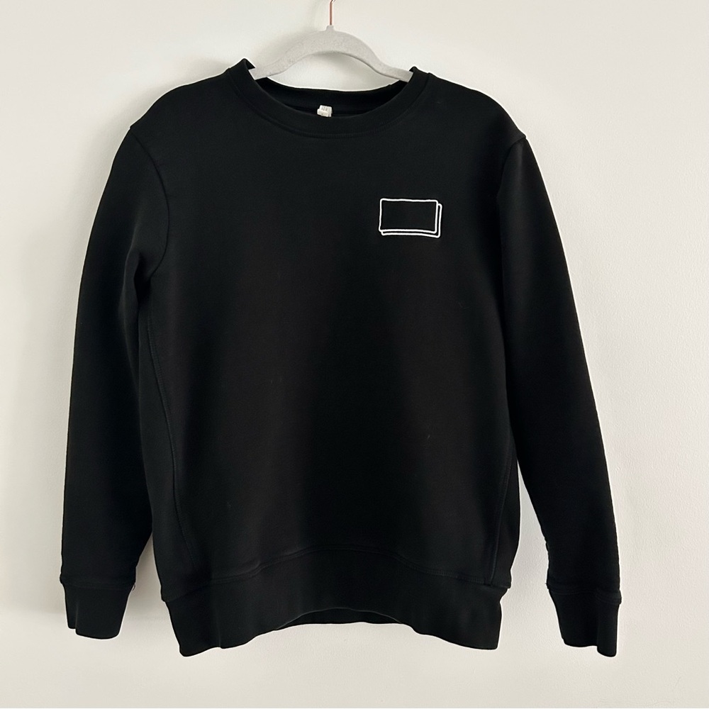Original Favorites Handmade Mens Black Sweatshirt M Minimal Basic Pullover